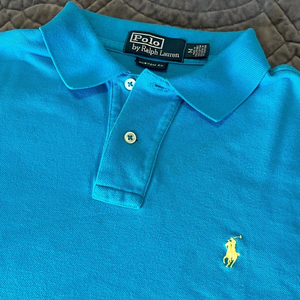 Ralph Lauren Polo Shirt Adult‎ Medium Blue with Yellow Pony Casual Preppy Mens